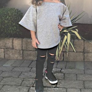 Off the shoulder little girls sweatshirt